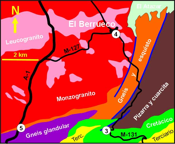 Mapa Geolgico de las Paradas 3, 4 y 5