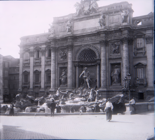 Fotografía de la Fontana de Trevi realizada por Cajal durante su viaje a Italia en 1903