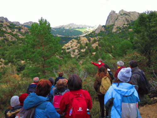 vista durante la ruta geológica en La Pedriza