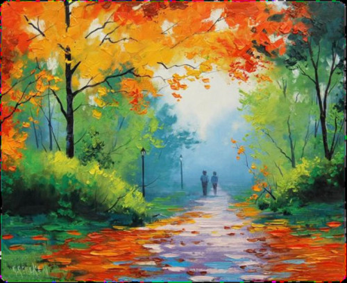 Pintura de paisaje del Retiro