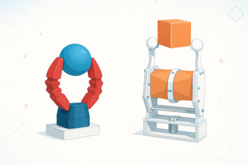 Dibujo de dos robots blandos.