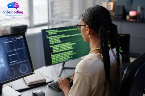 Mujer joven programadora