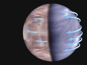 Composición de imágenes tomadas por Venus Express/VIRTIS. / AXA, ESA, J. Peralta (JAXA) and R. Hueso (UPV/EHU)