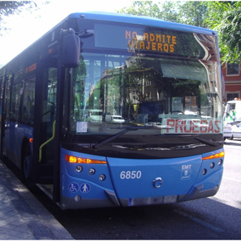Autobús utilizado en la campaña de medida. / INSIA